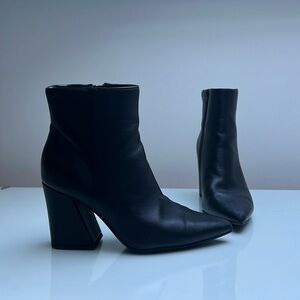 Black high heel booties